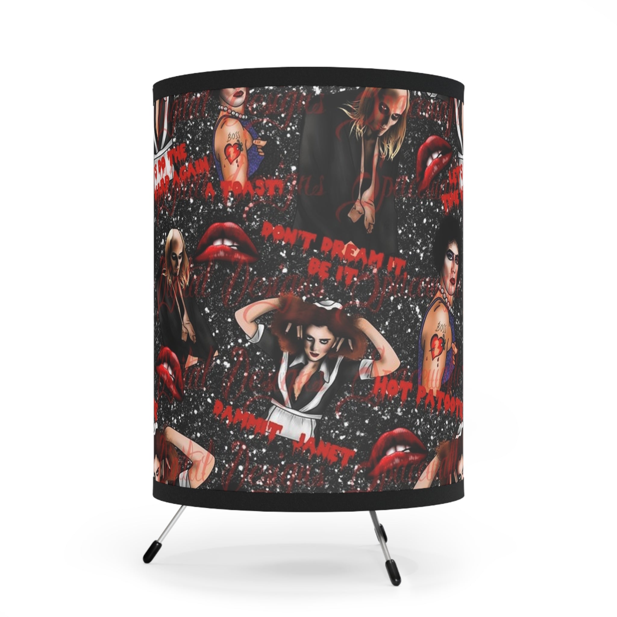 The Rocky Horror Picture Show- Tripod Lamp with High-Res Printed Shade, US\CA plug - Creations by Chris and Carlos